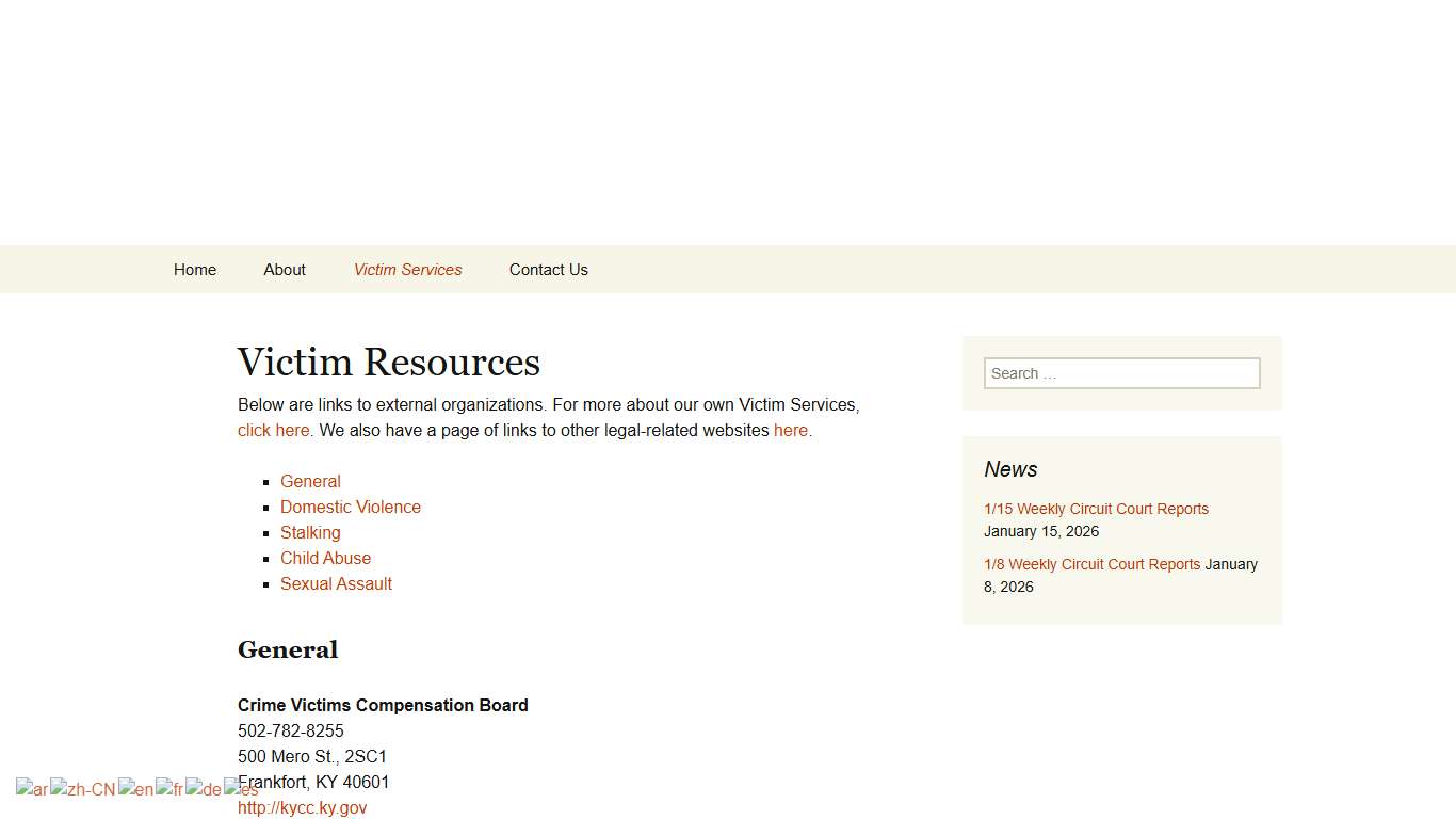 Victim Resources Office of the Commonwealth’s Attorney